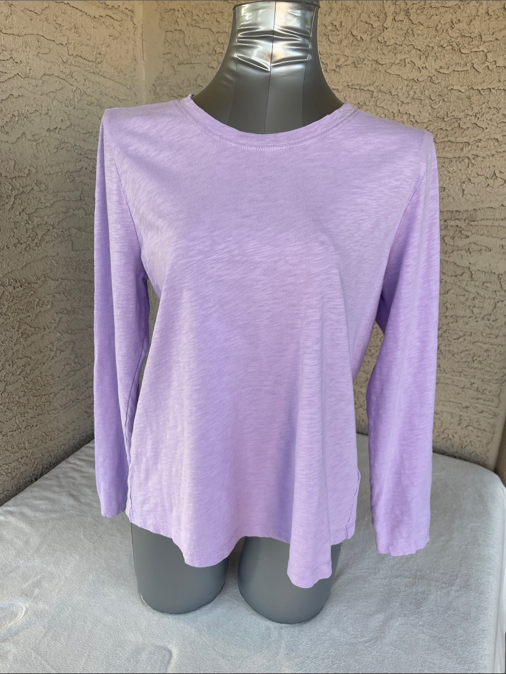 J. Crew Factory Lavender Long-Sleeve Crewneck Tee